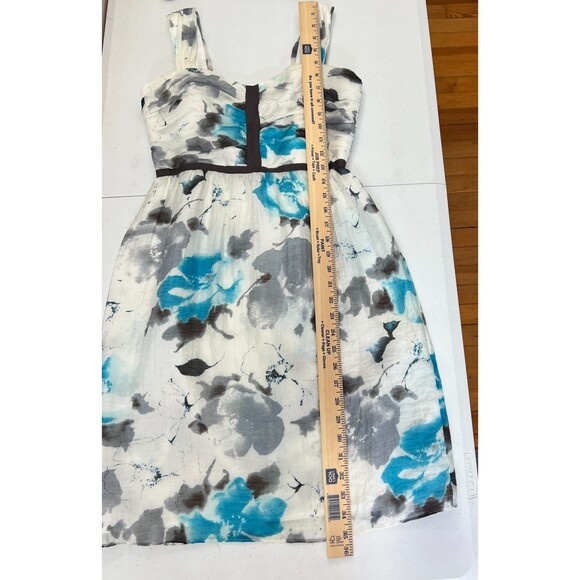 Cremieux Women's Floral Sleeveless Dress Blue White Gray Size 4 - Picture 8 of 9